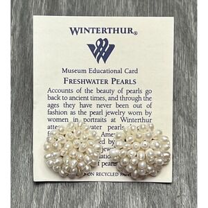 Winterthur Freshwater Pearl Cluster Stud Earrings White Beaded Post Museum Gift